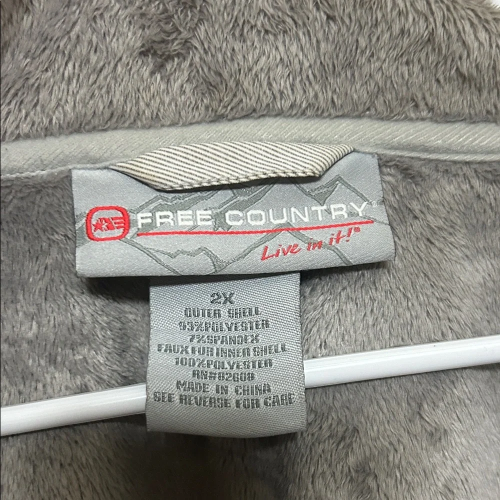 Free Country Light Gray Water Resistant Rain Coat with Removable Hood sz 2X - Picture 2 of 16